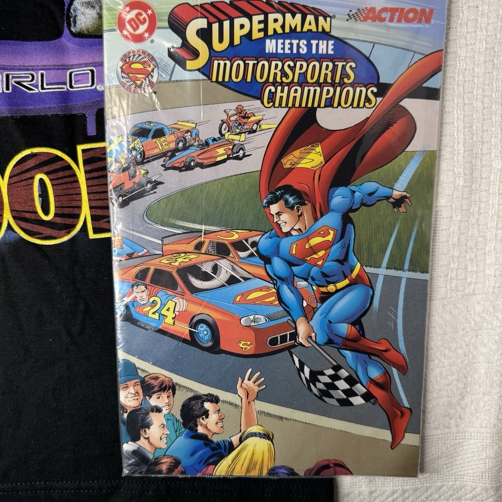 Vintage 1999 Jeff Gordon Superman A Galaxy Saved NASCAR AOP T-Shirt Size Large - Picture 6 of 10